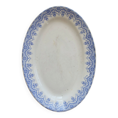 Antique oval plate, ironstone Boch La Louvière Clara.