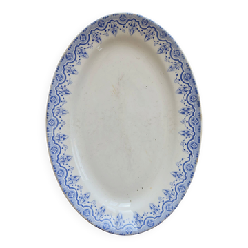 Plat ovale ancien terre de fer Boch La Louvière Clara