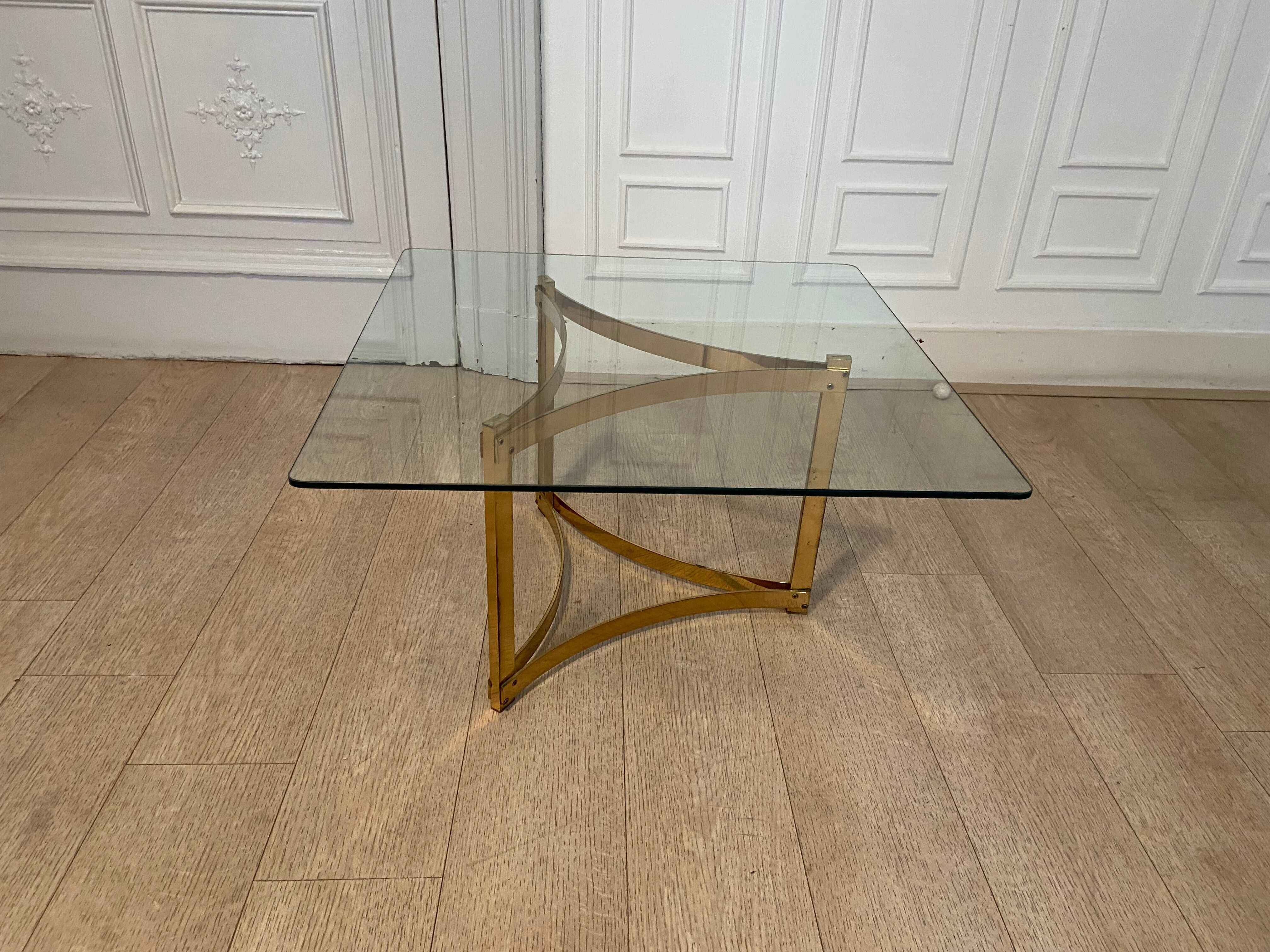 Gold metal coffee table, 1970s