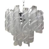 Murano Glass Chandelier "Virgola" Made in Italy Venini Style