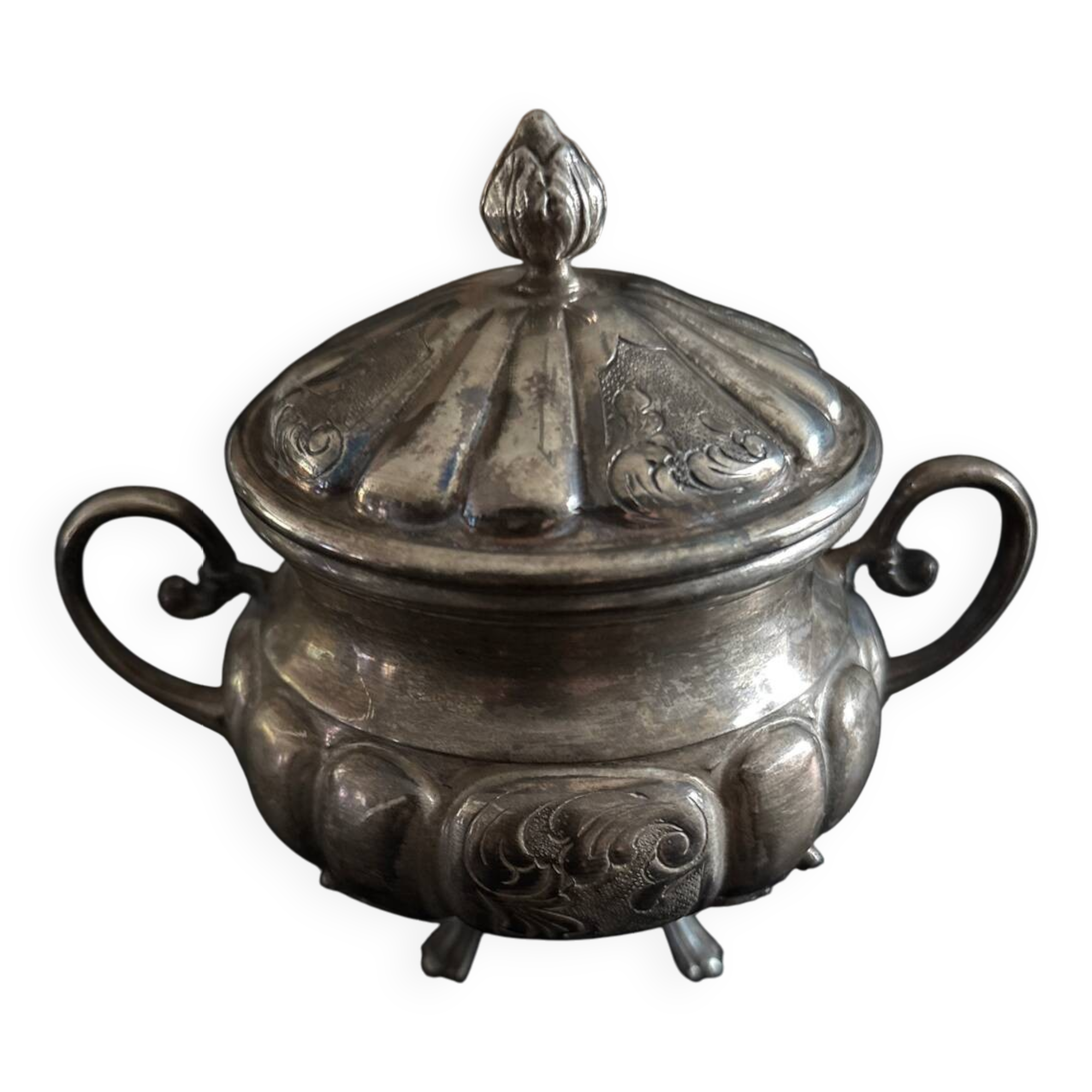 Antique silver sugar bowl