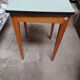 Formica table with tapered wooden legs + stool