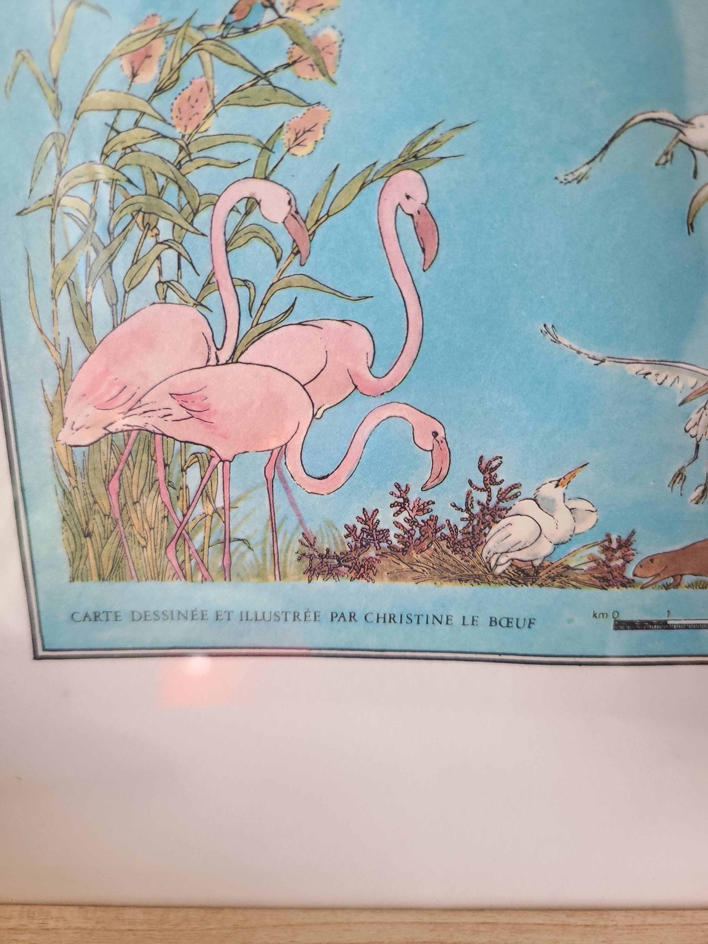 1978 Map of the Camargue by Christine Le Boeuf 72.5 × 52.5 cm