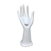 Hand ring holder, vase in white ceramic Vintage