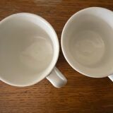Set of 2 Spanish White Alfar Etrusco Cups and Saucers