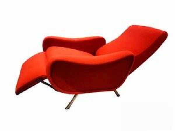 Chaise de Dame Vintage Inclinable en Laine par Marco Zanuso pour Pizzetti, 1960s