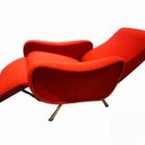 Vintage Reclining Lady Chair in Wool by Pizzetti, 1960s