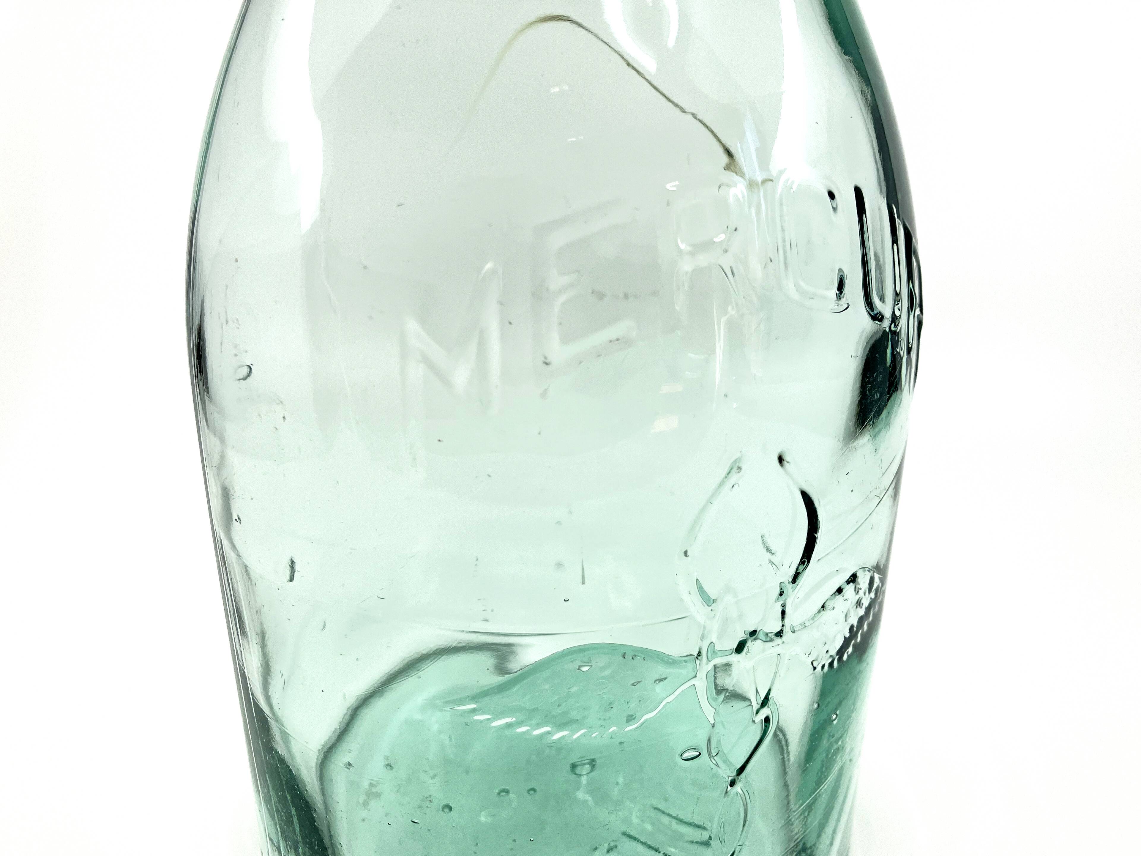 Large "Mercur" glass bottle with ceramic stopper • 2L • 1930