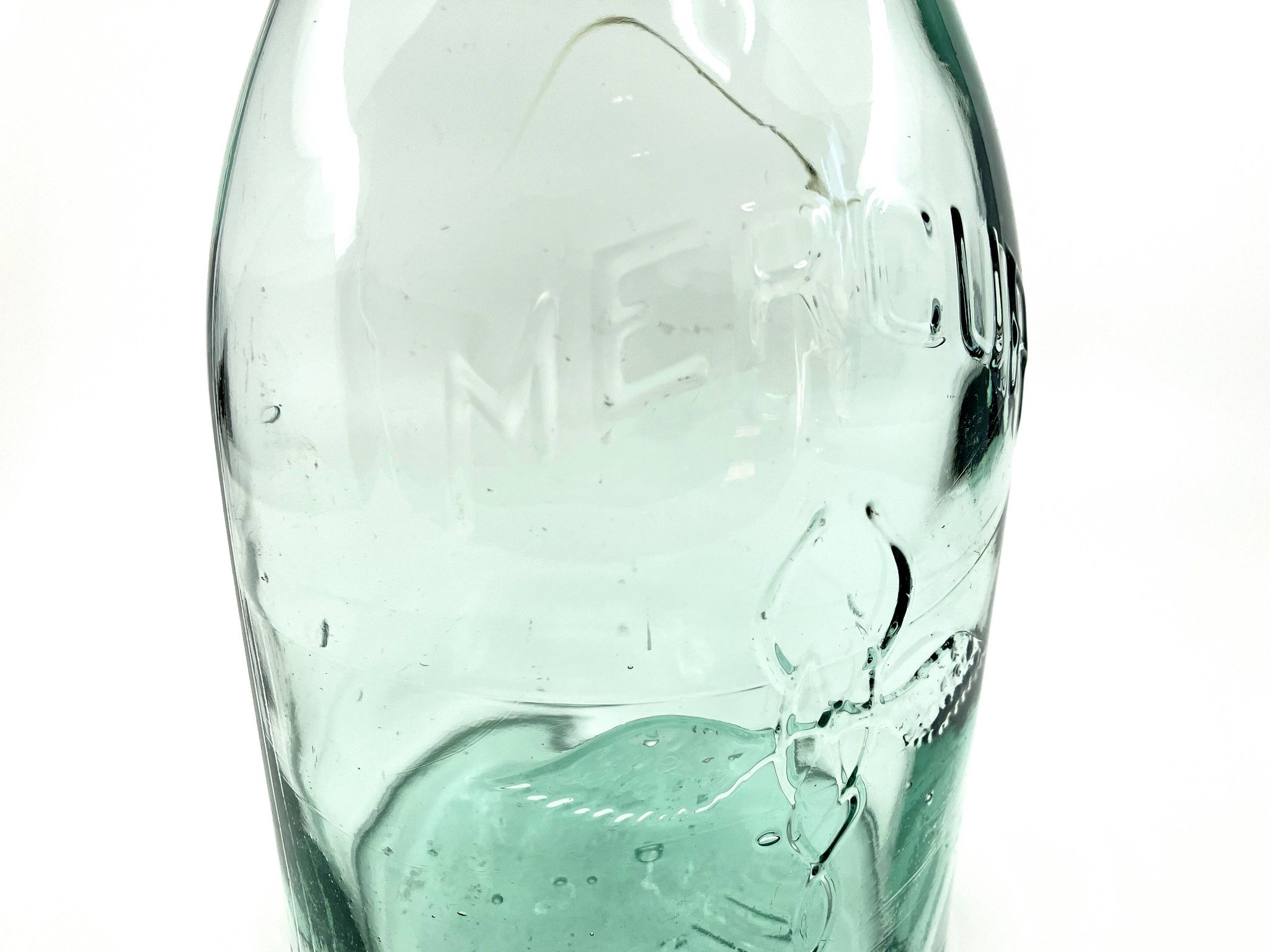 Grande bouteille "Mercur" en verre et bouchon en céramique • 2L • 1930