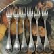 Set of 6 silver metal forks from Christofle