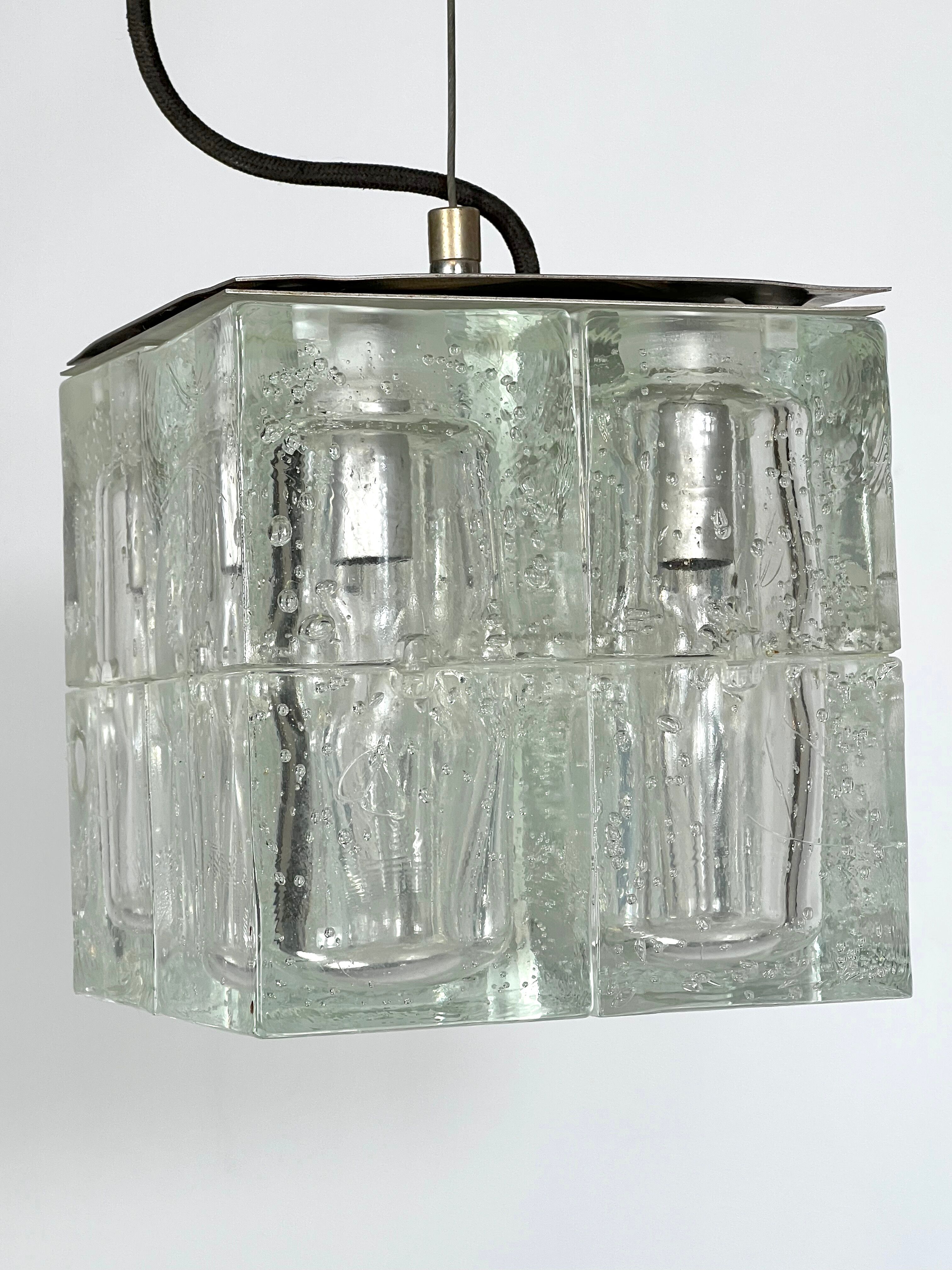Poliarte, clear Murano glass pendant from 70s