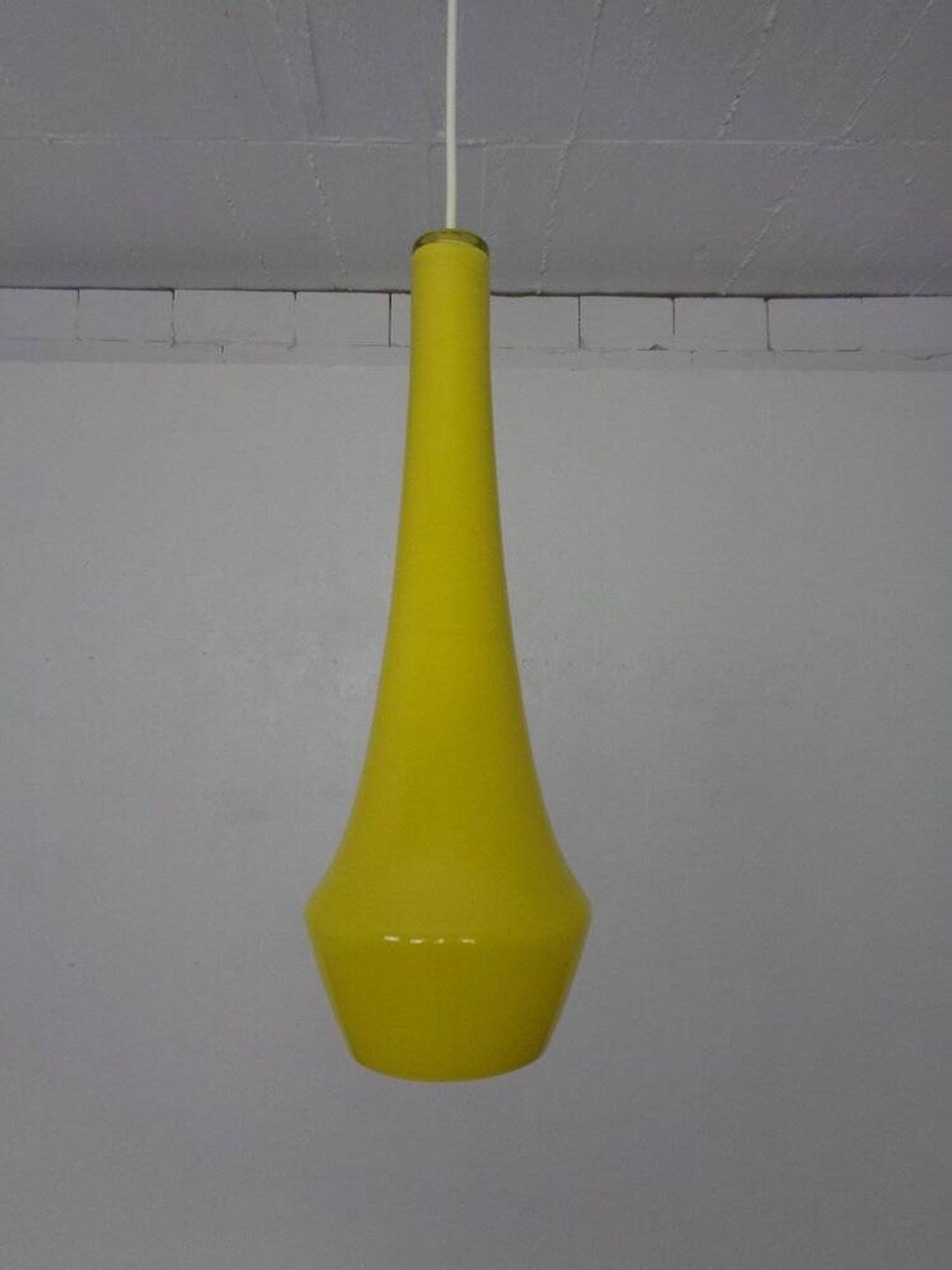 Yellow Teardrop Glass Ceiling Lamp from Holmegaard, Denmark, 1960s