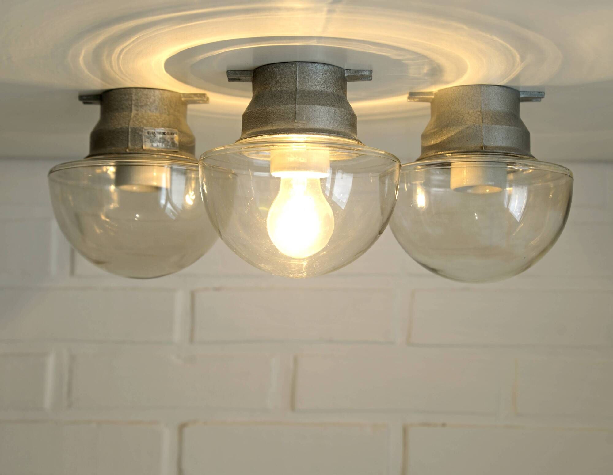 Set Of 3 / Vintage Wall Mushroom  Lamp / Ceiling Light / Industrial Sconces