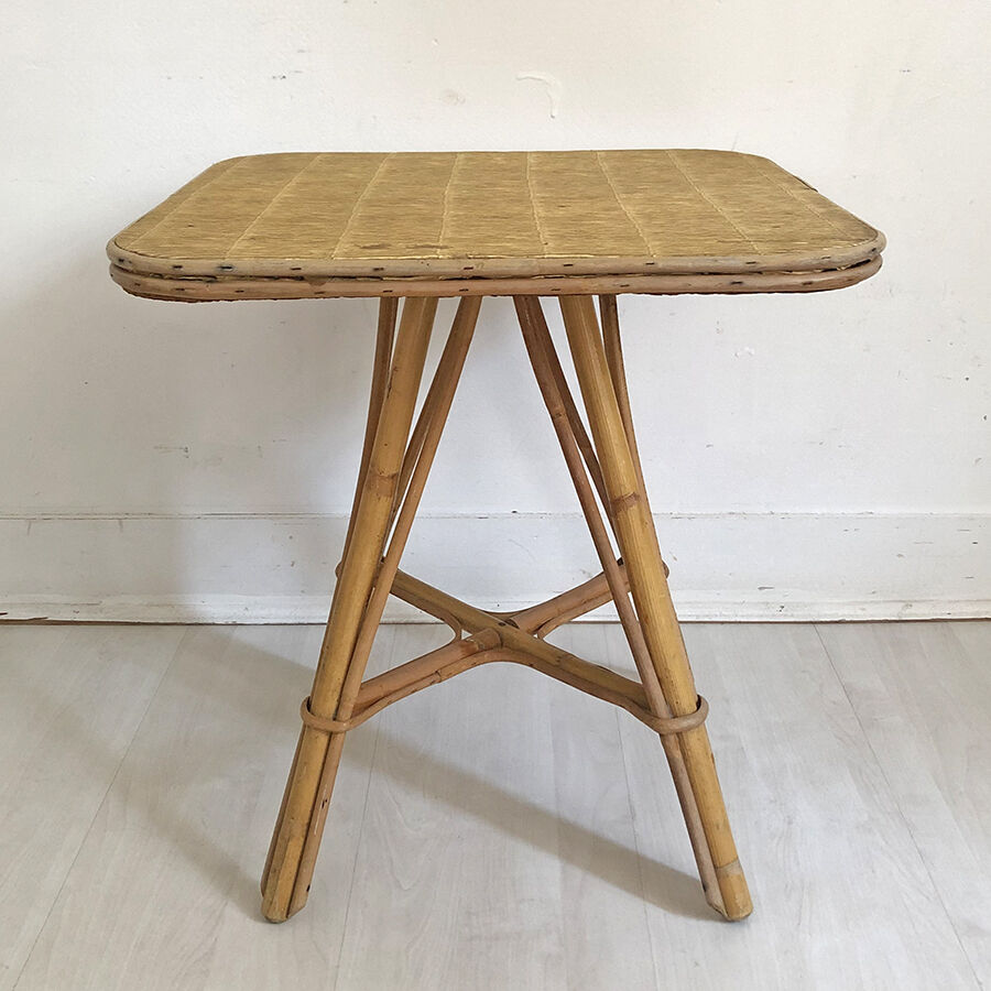 Vintage rattan side table 60