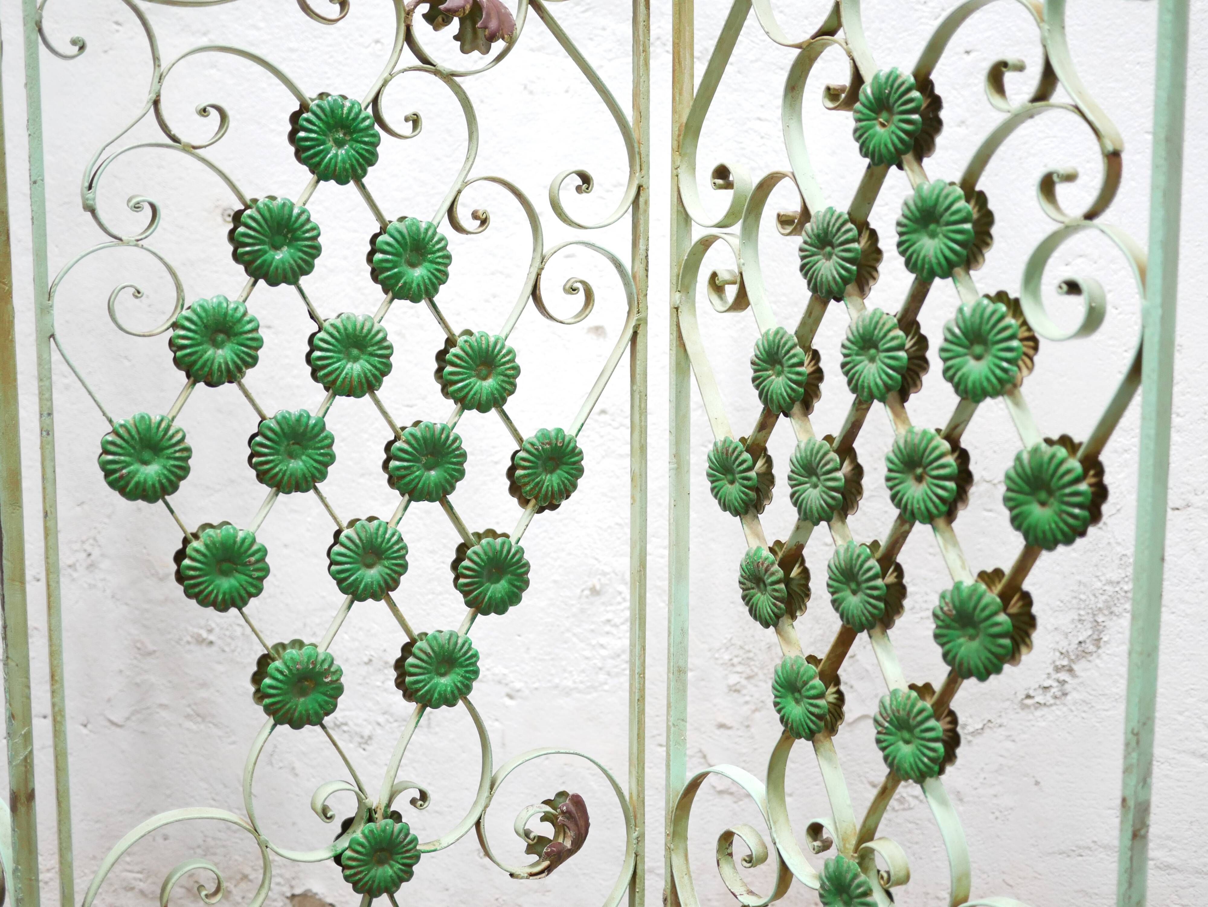 Antique art deco wrought iron screen