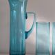 Vintage blue glass water service – carafe + 6 glasses