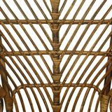 Vintage wicker lounge chair, italian 1950s