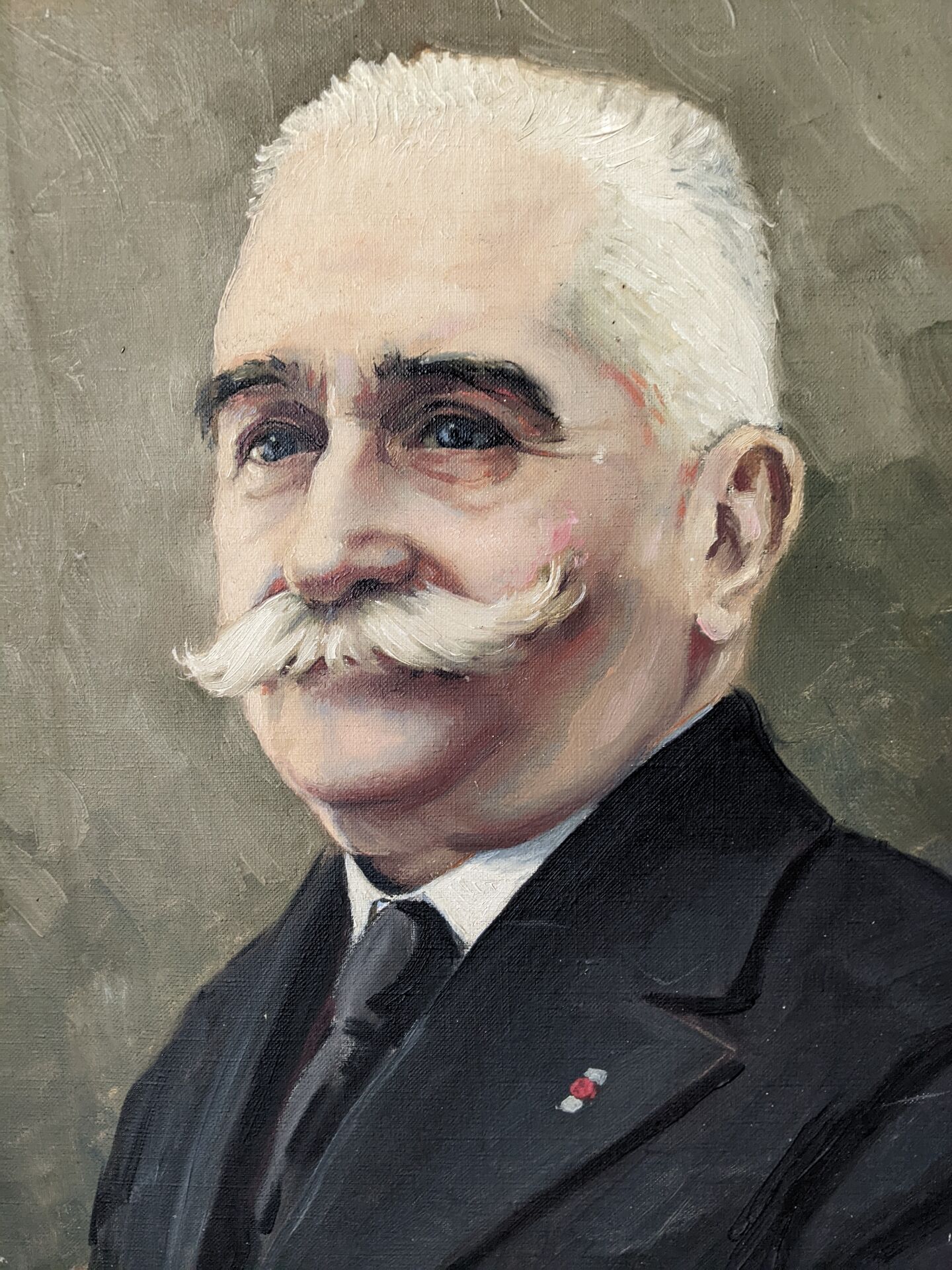 Old acrylic portrait on canvas country decoration