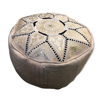 Leather pouf
