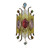 Mid-Century Italian Brutalist Murano Longobard for Poliarte Wall Lamp Sconce , 1980s