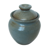 Celadon blue sandstone pot, Popular art in the south of France