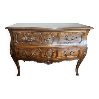 Louis XV style chest of drawers, natural wood