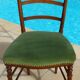 1 solid wood chair with green velvet top and nails