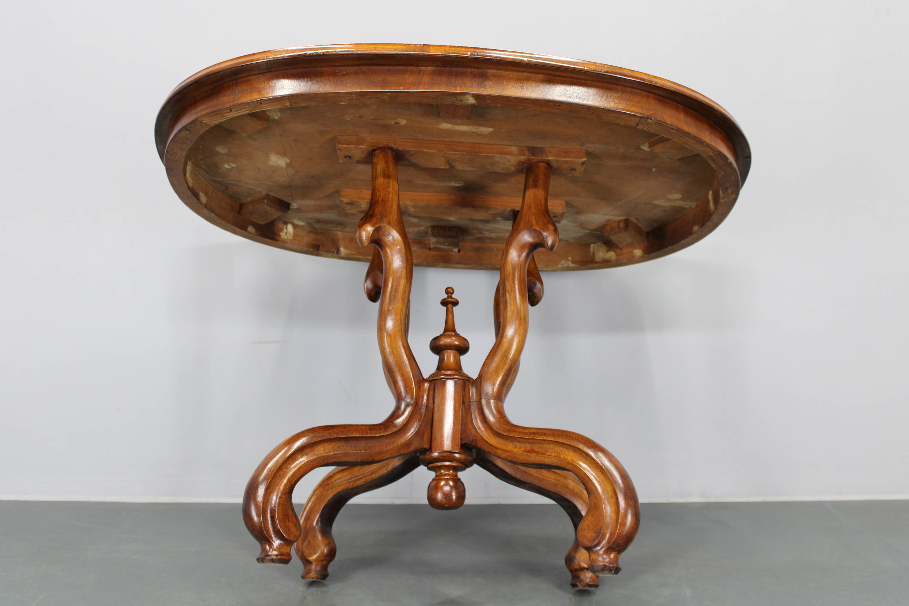 1930s Bentwood Table with Walnut Top Finish, Czechoslovakia