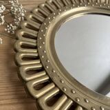 Miroir soleil / fleur laiton vintage
