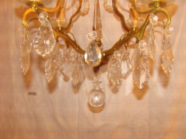 crystal chandelier type with a 4-arm light cage