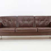 Design Leather Folding Sofa by Arch. Spicka, 1970s, Czechoslovakia