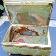Ashtray, onyx jewellery box from the 1960s, vintage Italy.