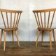 Pair of vintage white leatherette bistro chairs from the 1960s