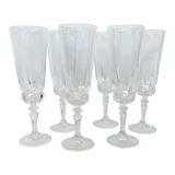 Champagne flutes cut crystal Cristal d'Arques Chantelle Lady victoria
