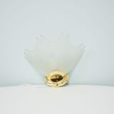 Glass & brass wall lamp
