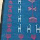 Tapis bleu en laine 195x110cm