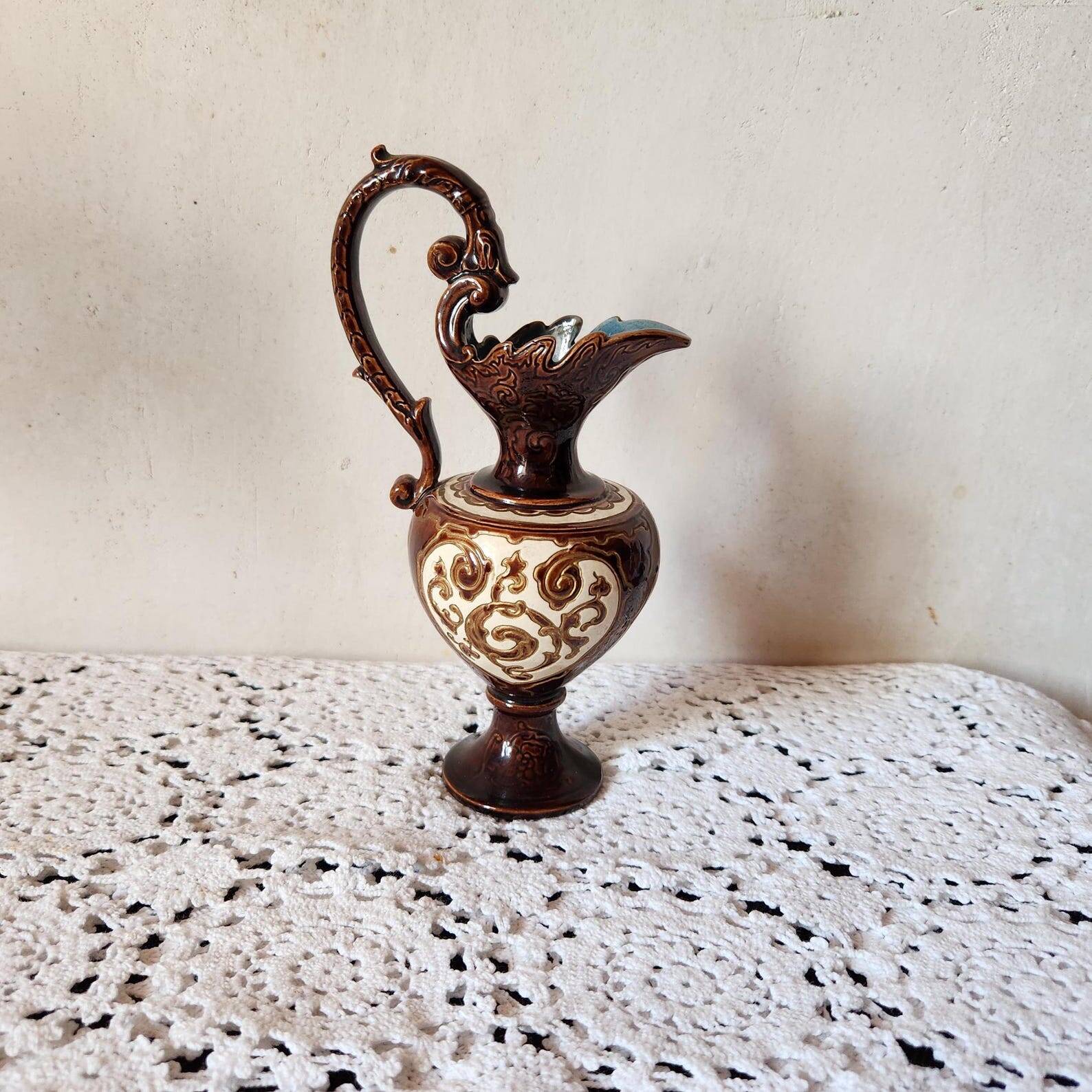 Austrian Bodenbach Gerbing & Stephan 1800s Pitcher Grecian Style Detail