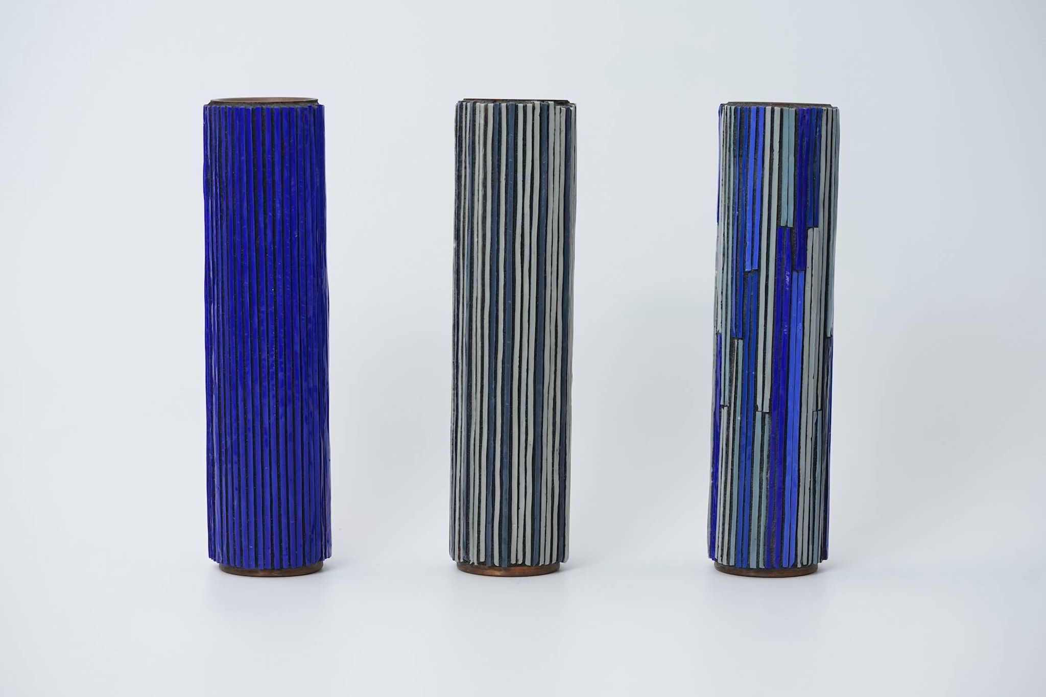 Mid Modern Pottery Mosaic Vases by W. Zimmermann for Ritter