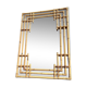 Large sculptural mirror handmade from natural bamboo and woven rattan, 1960.