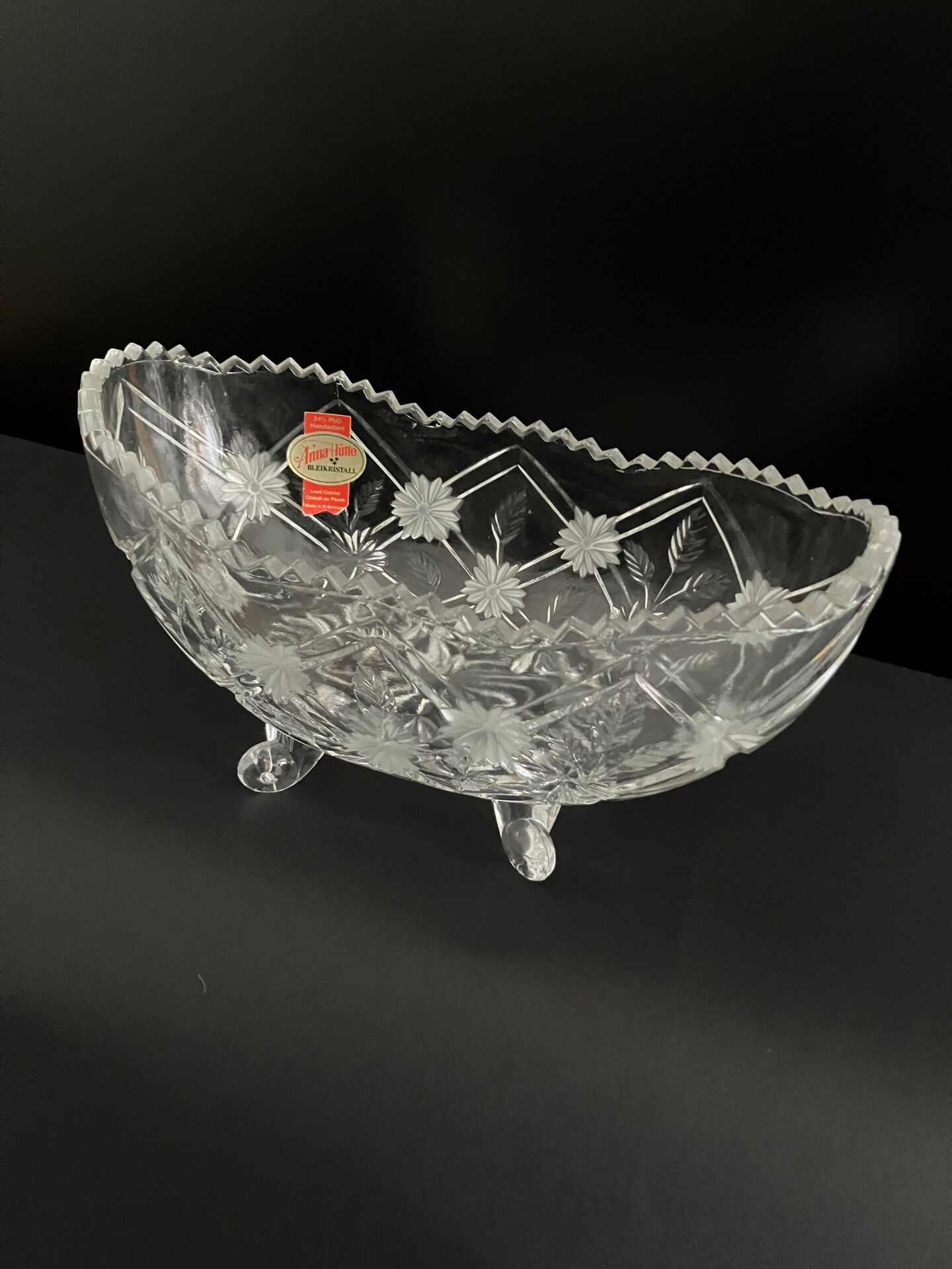 Crystal footed coupe, Anna Hütte Manufacture
