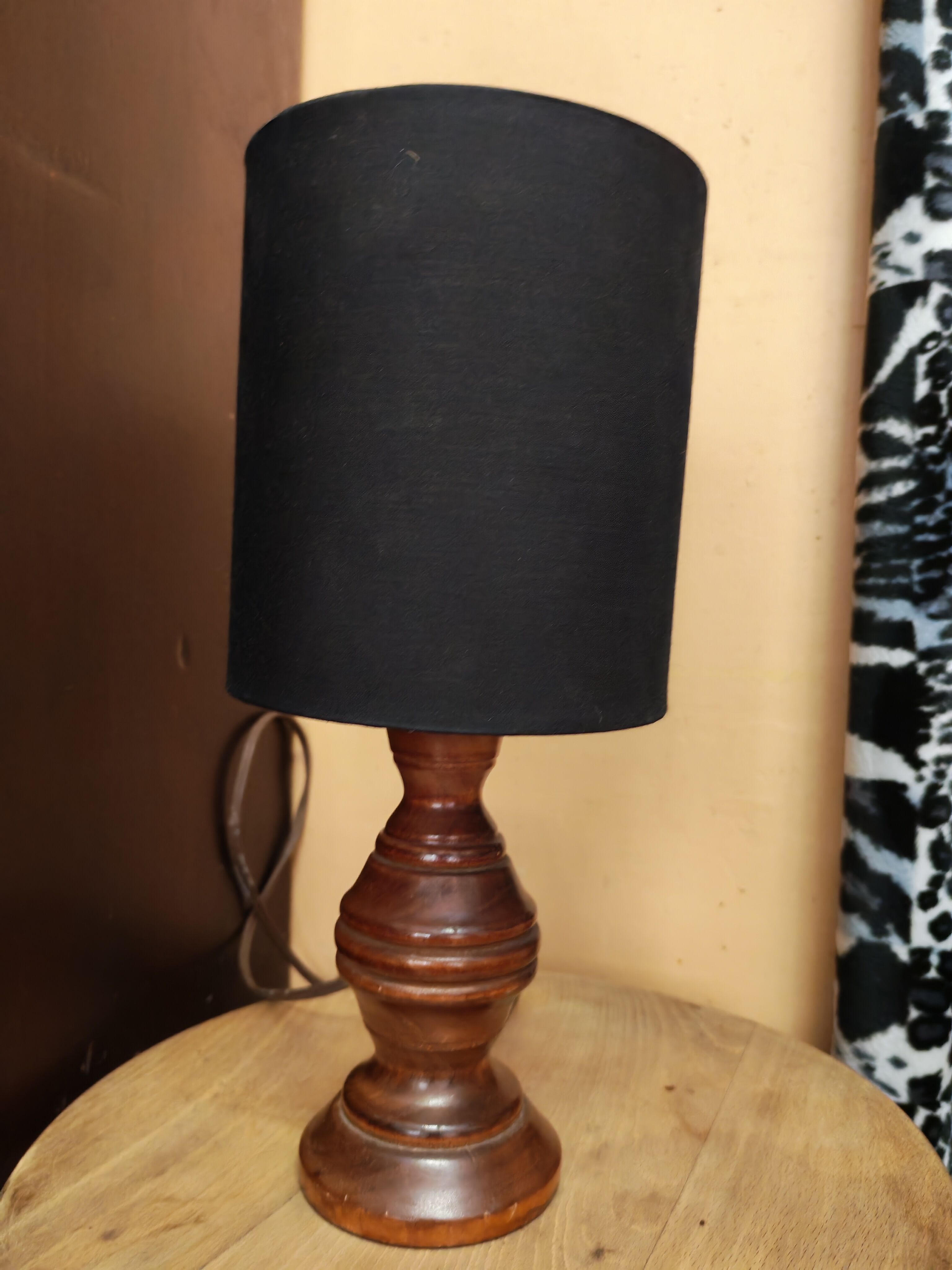 Wooden bedside lamp
