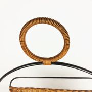 Rattan and metal magazine holder 1960