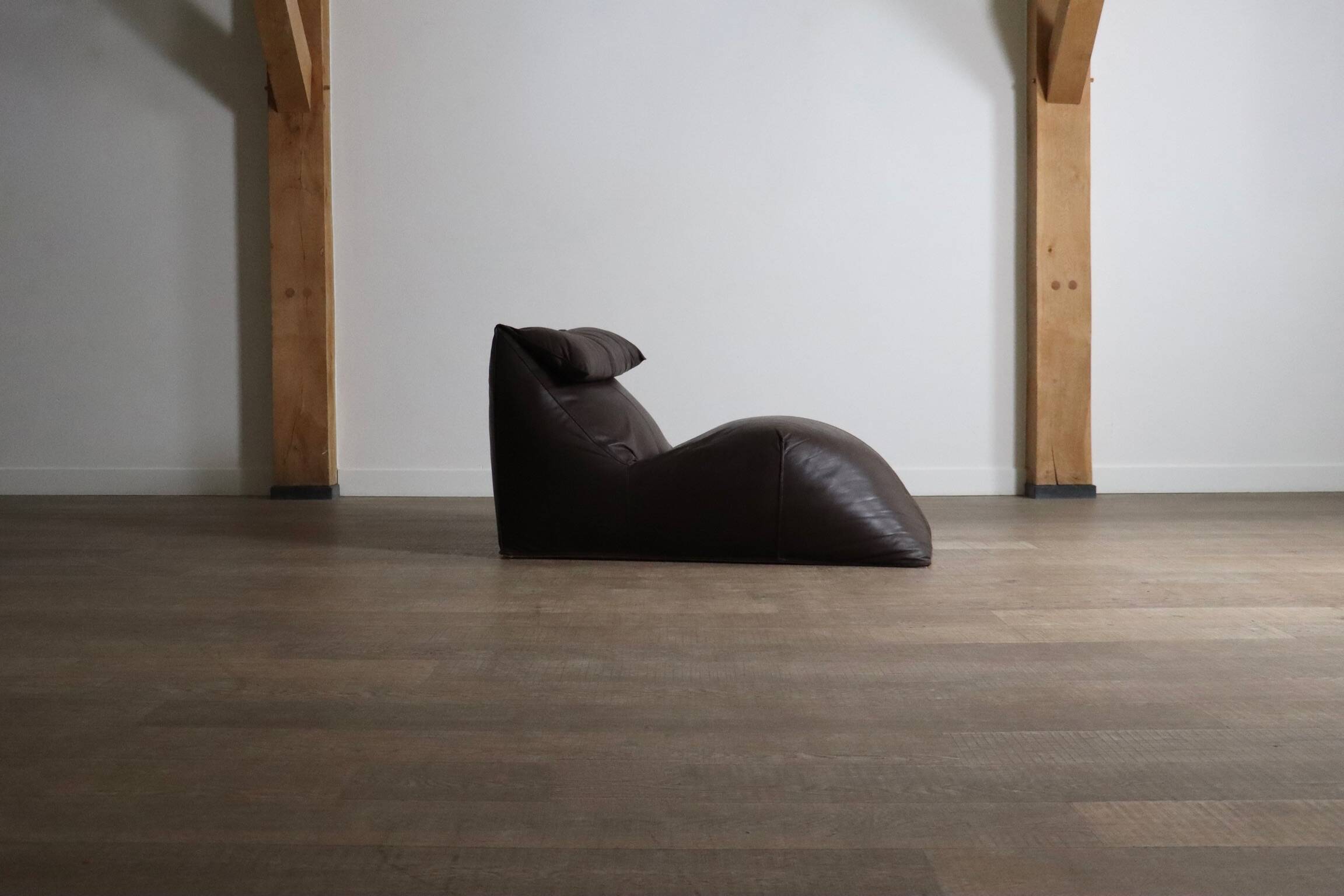 Chaise longue Le bambole en cuir marron par Mario Bellini pour B&B Italia,