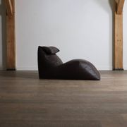 Le bambole chaise longue in brown leather By Mario Bellini for B&B Italia,