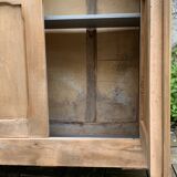 Parisian glass cabinet in raw wood, 1940