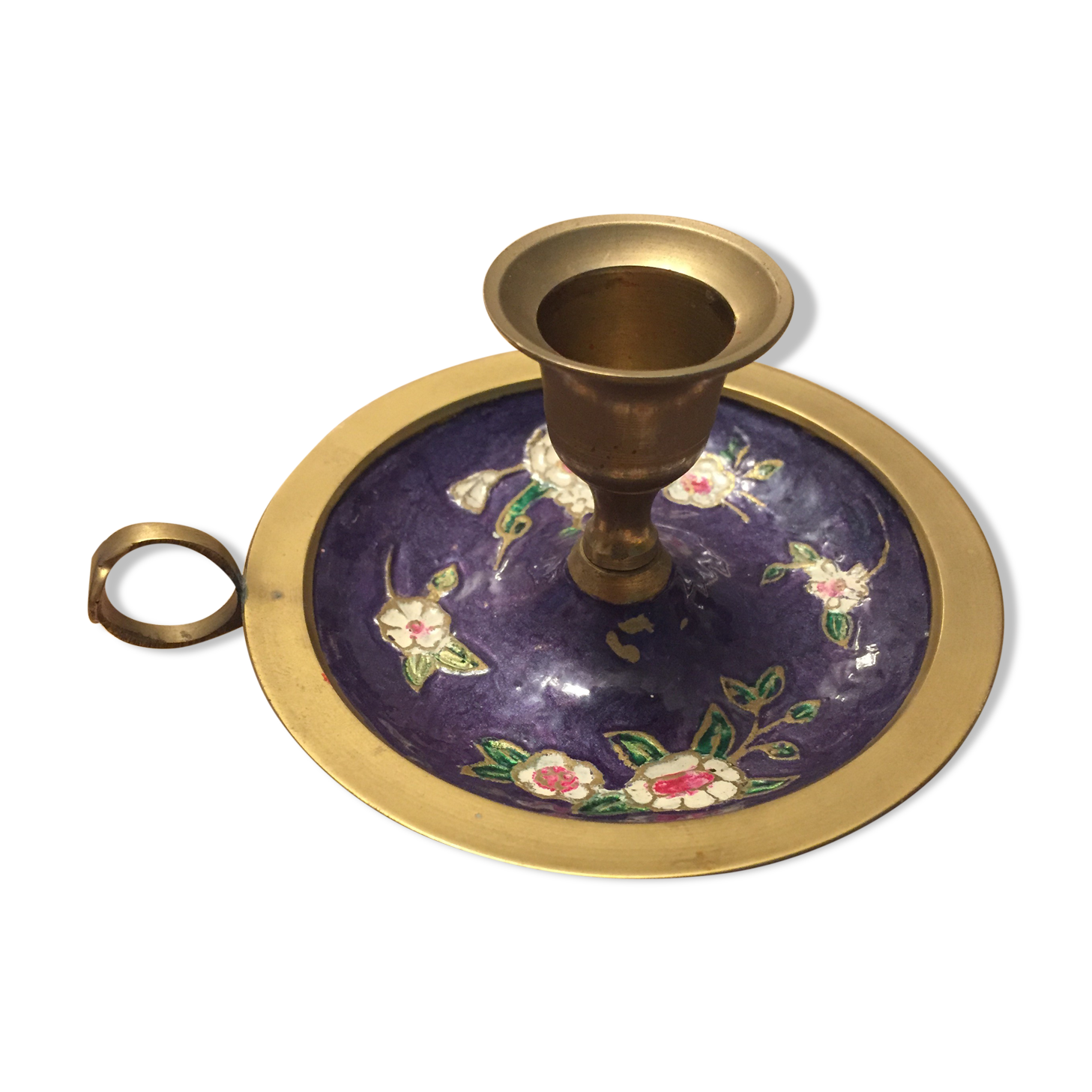 Floral brass chandelier