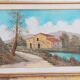 Tuscan landscape by R. Morelli, oil on canvas, late 20th century