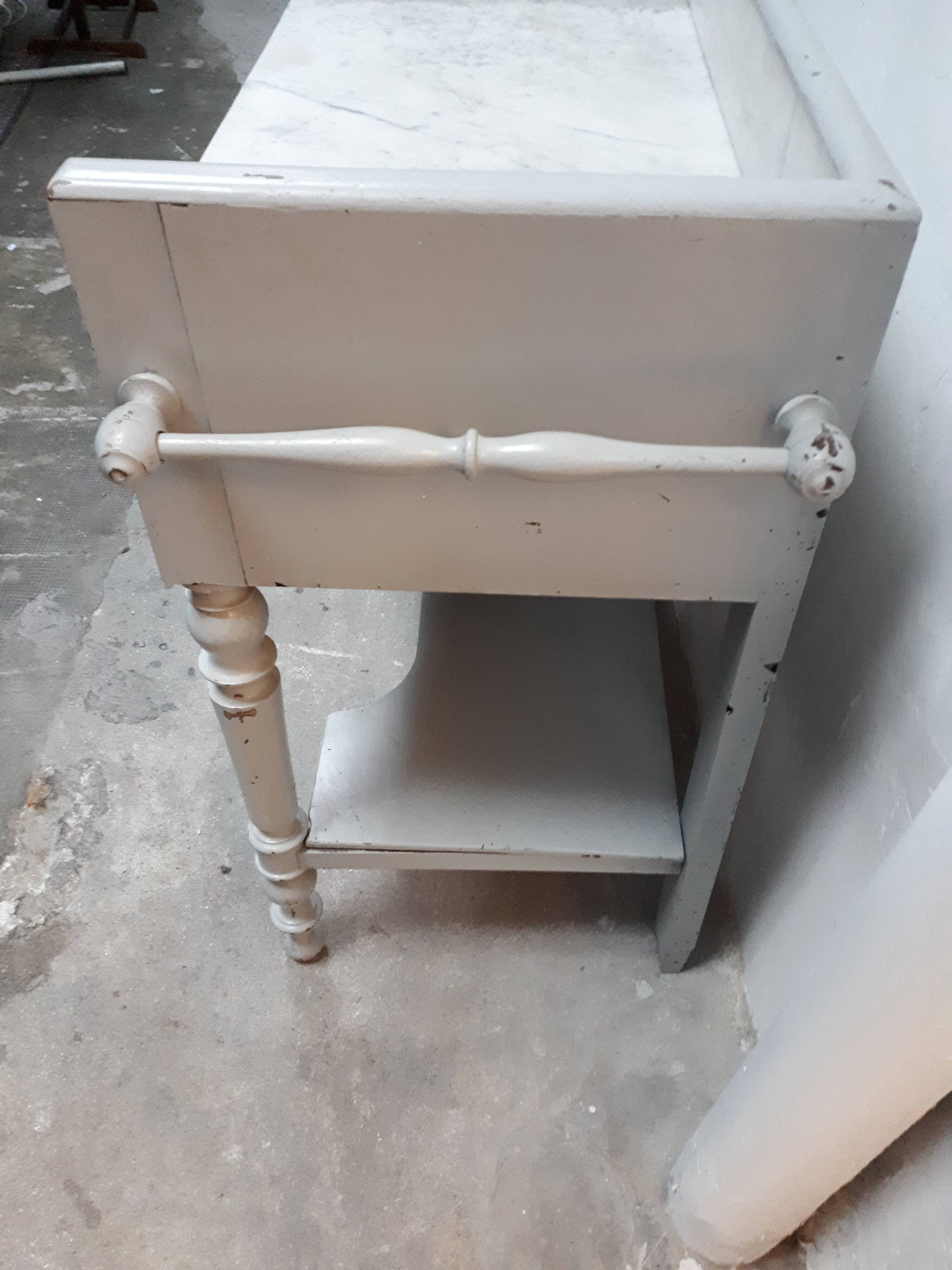 Old shelf shelf drawer gray marble tray 1900