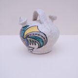 Ceramic chevrette pitcher from talavera, spain 1960