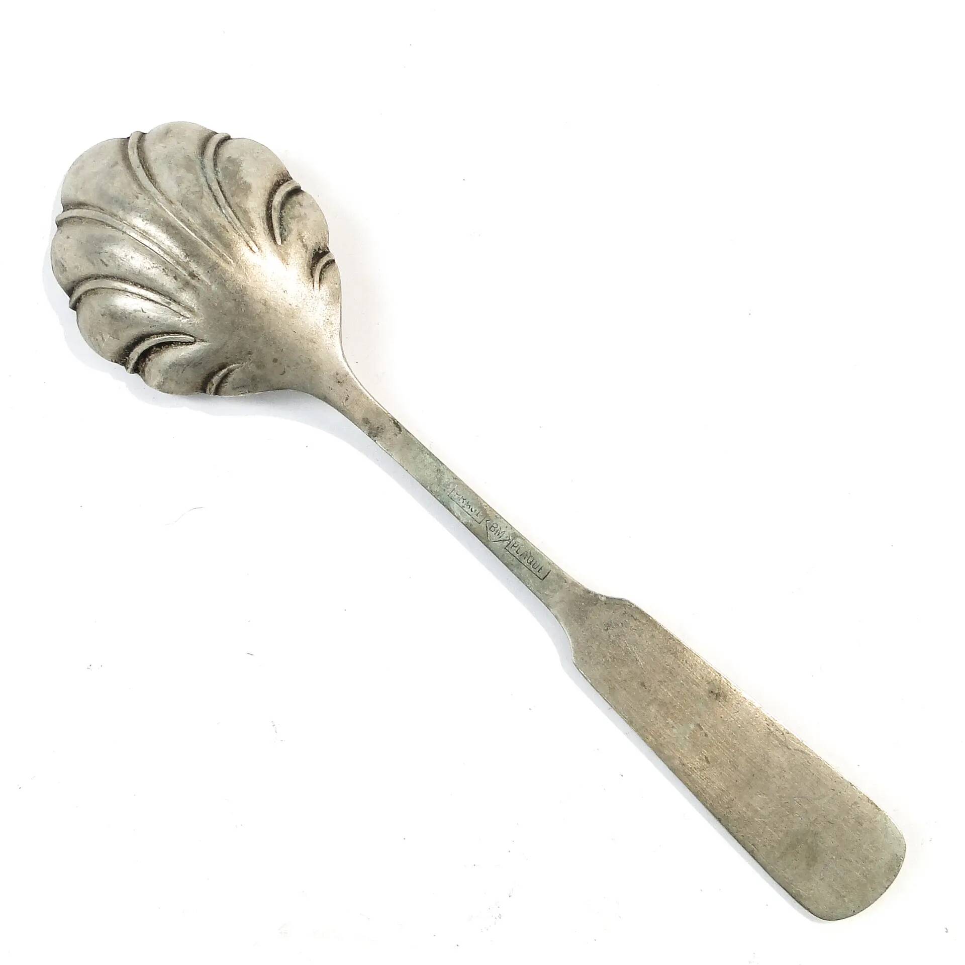 Silver-plated brass sugar spoon, Prage, Poland, 1930s